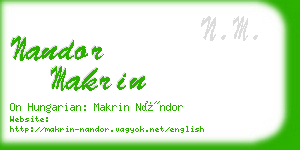 nandor makrin business card